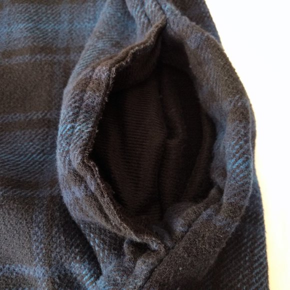 ORVIS Shacket Men's L Blue Flannel Plaid Button Flap Side Pockets Logo Workwear - Picture 7 of 12